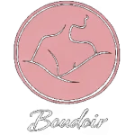 Roze icoon met een gestileerd vrouwelijk lichaam voor boudoirfotografie.