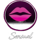 Paars icoon met lippen voor sensuele fotografie.